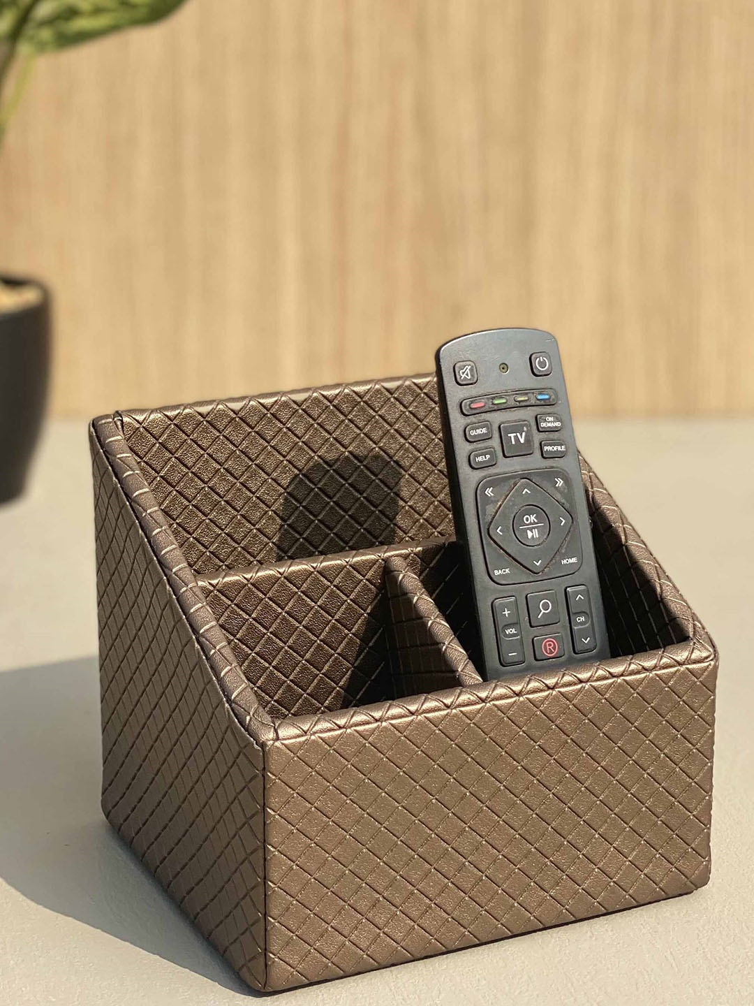 Mason Home Brown Textured Remote Holder