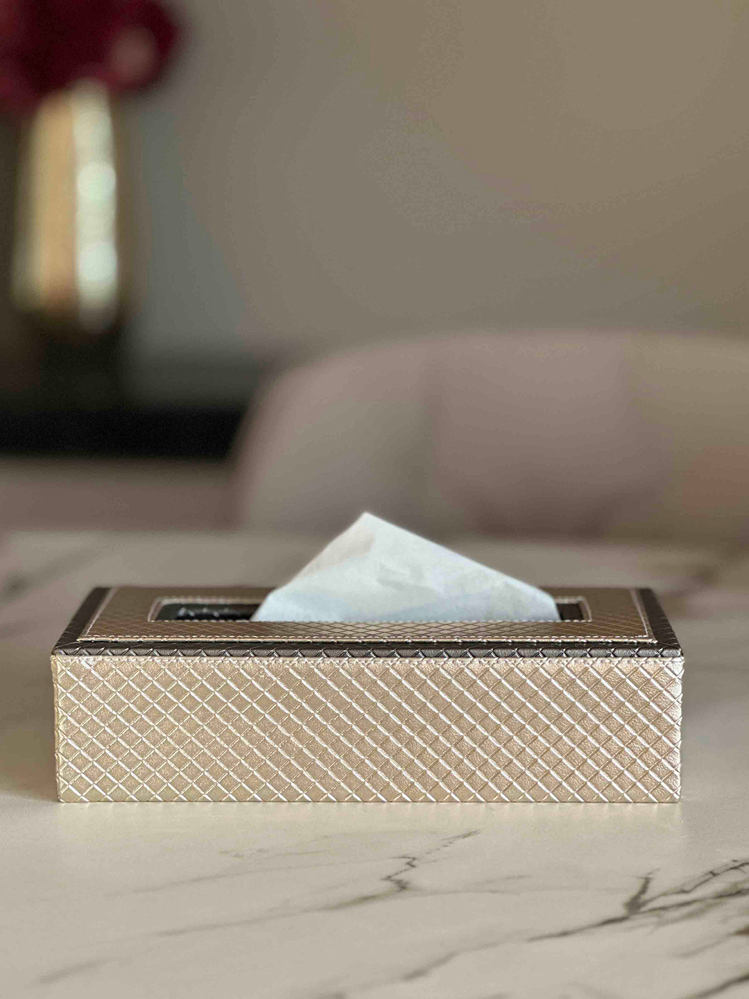 

Mason Home Gold Toned & Grey Textured Tissue Box