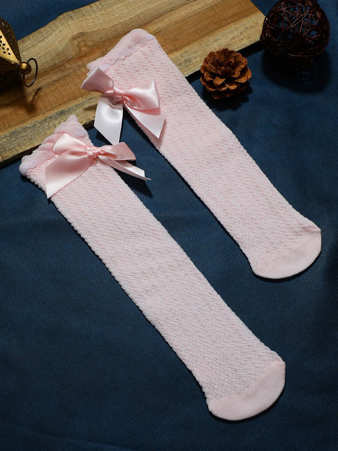 

EL REGALO Girls Patterned Ankle Length Socks, Pink