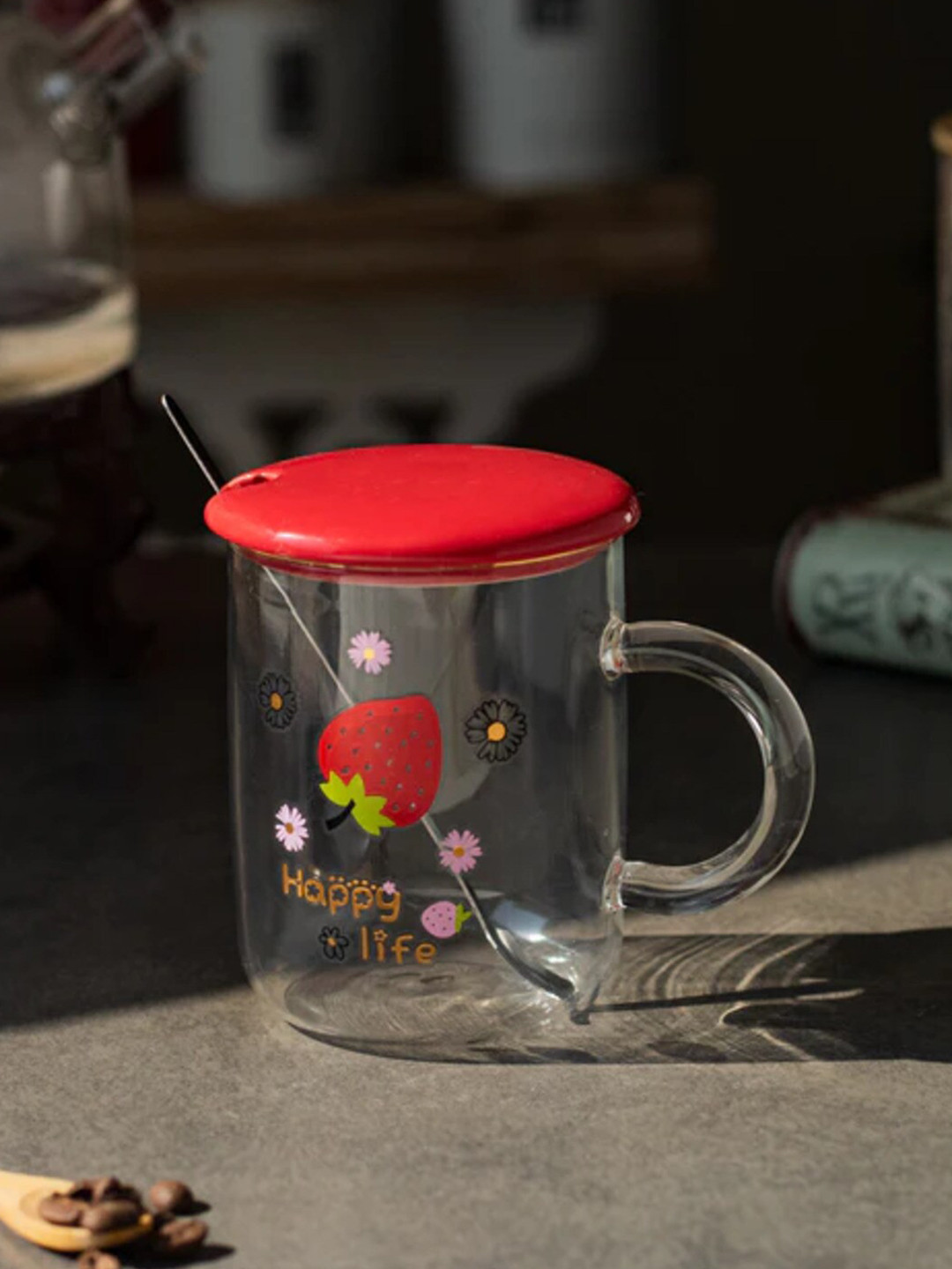 

THEDECORKART Multicoloured Solid Ceramic Fashion Set of Cups and Mugs, Transparent