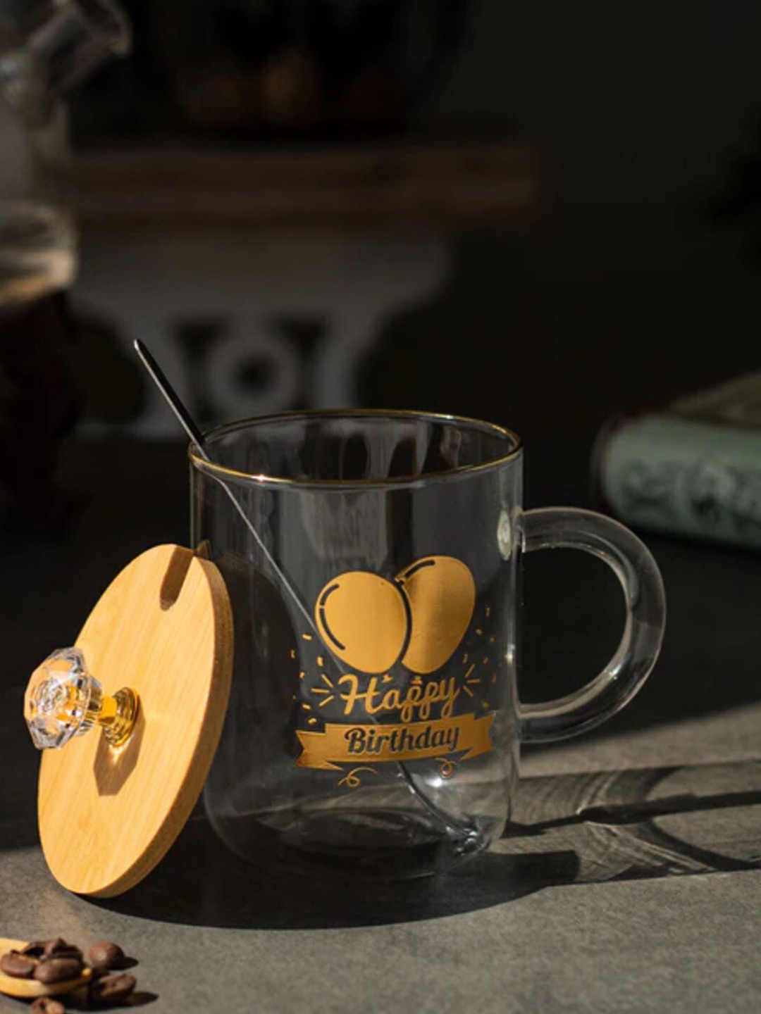 THEDECORKART Transparent Printed Mug 300 ML
