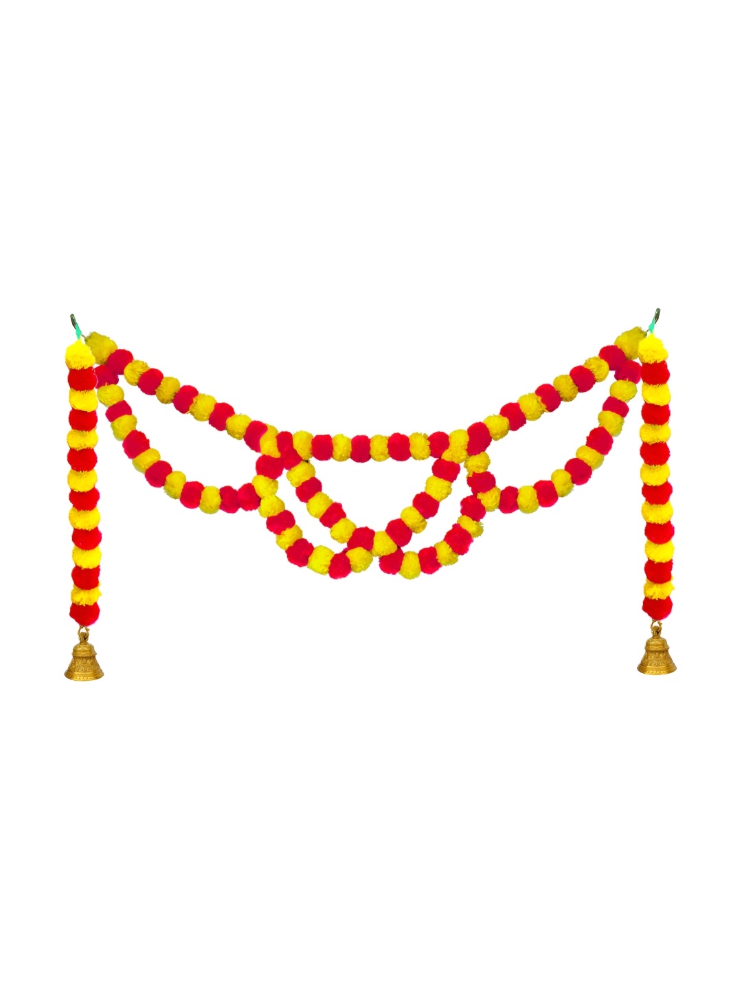 

iHandikart Red & Yellow Hanging Marigold Artificial Flower
