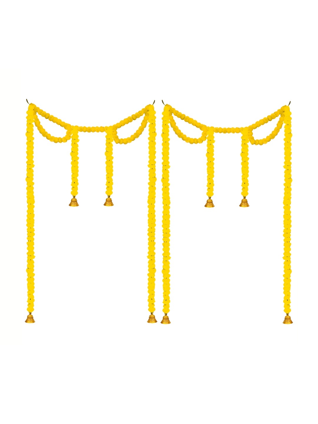 

iHandikart Yellow 2 Pieces Hanging Marigold Artificial Flowers