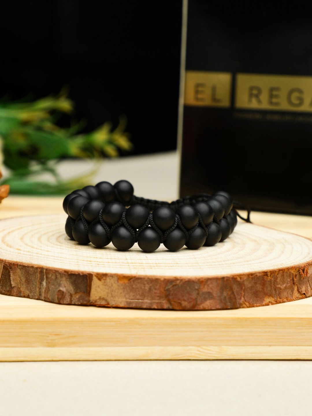

EL REGALO Beaded Wraparound Bracelet, Black