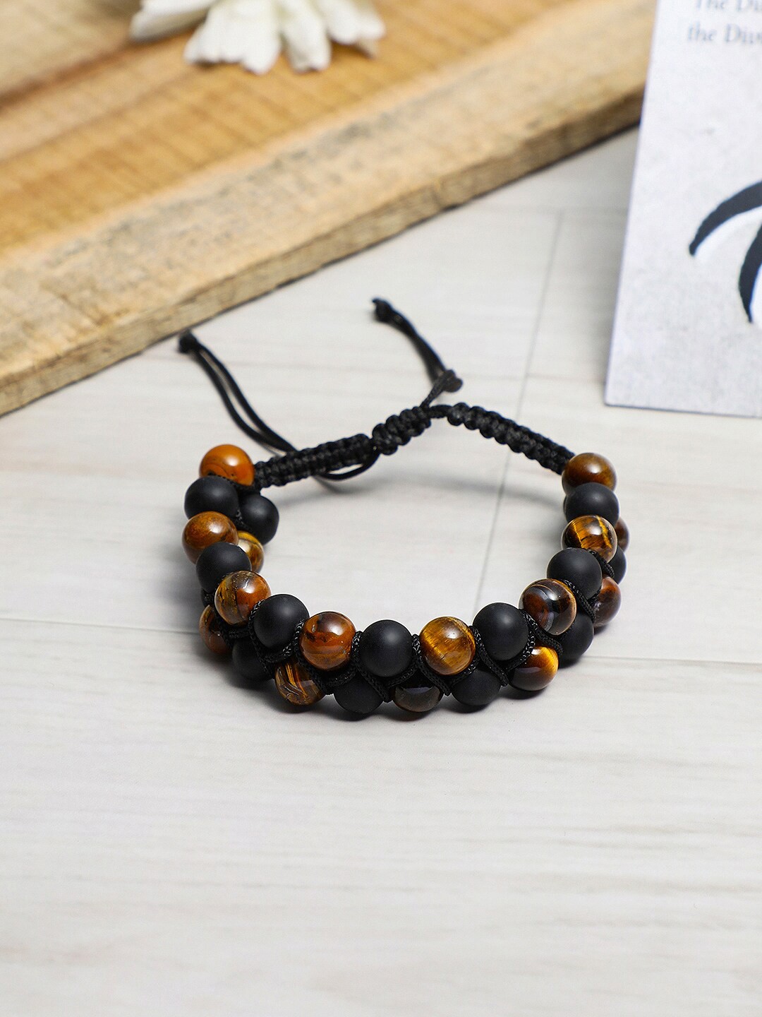

EL REGALO Men Beaded Wraparound Bracelet, Black