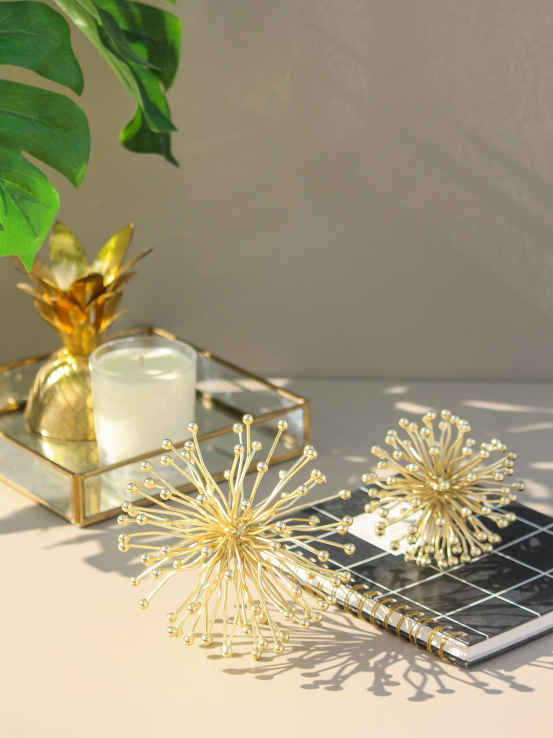 

Mason Home Beige 2 Pieces Solar Spheres Christmas Decors