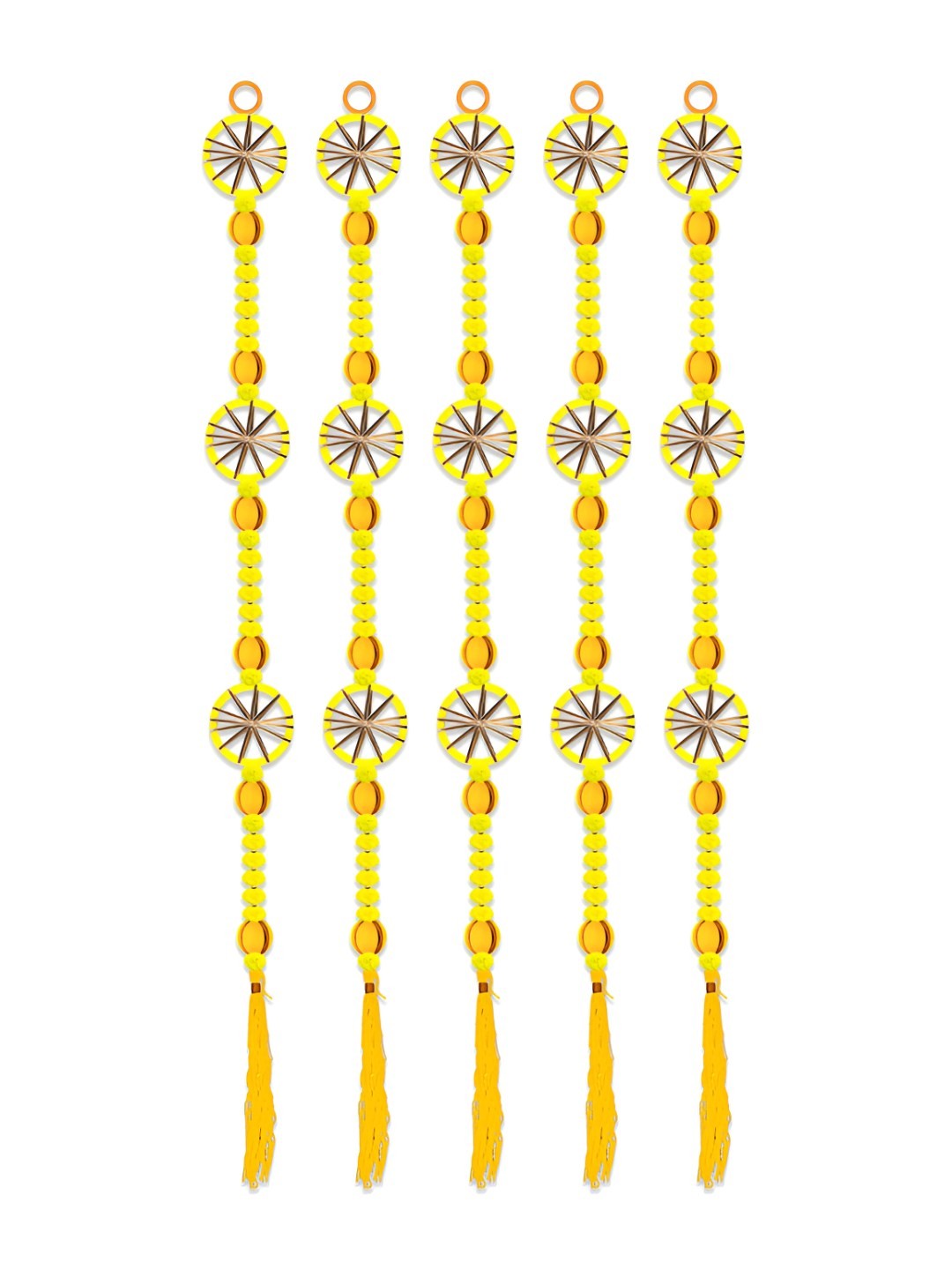 

iHandikart Yellow & Brown 5Pcs Hanging Festive Decor