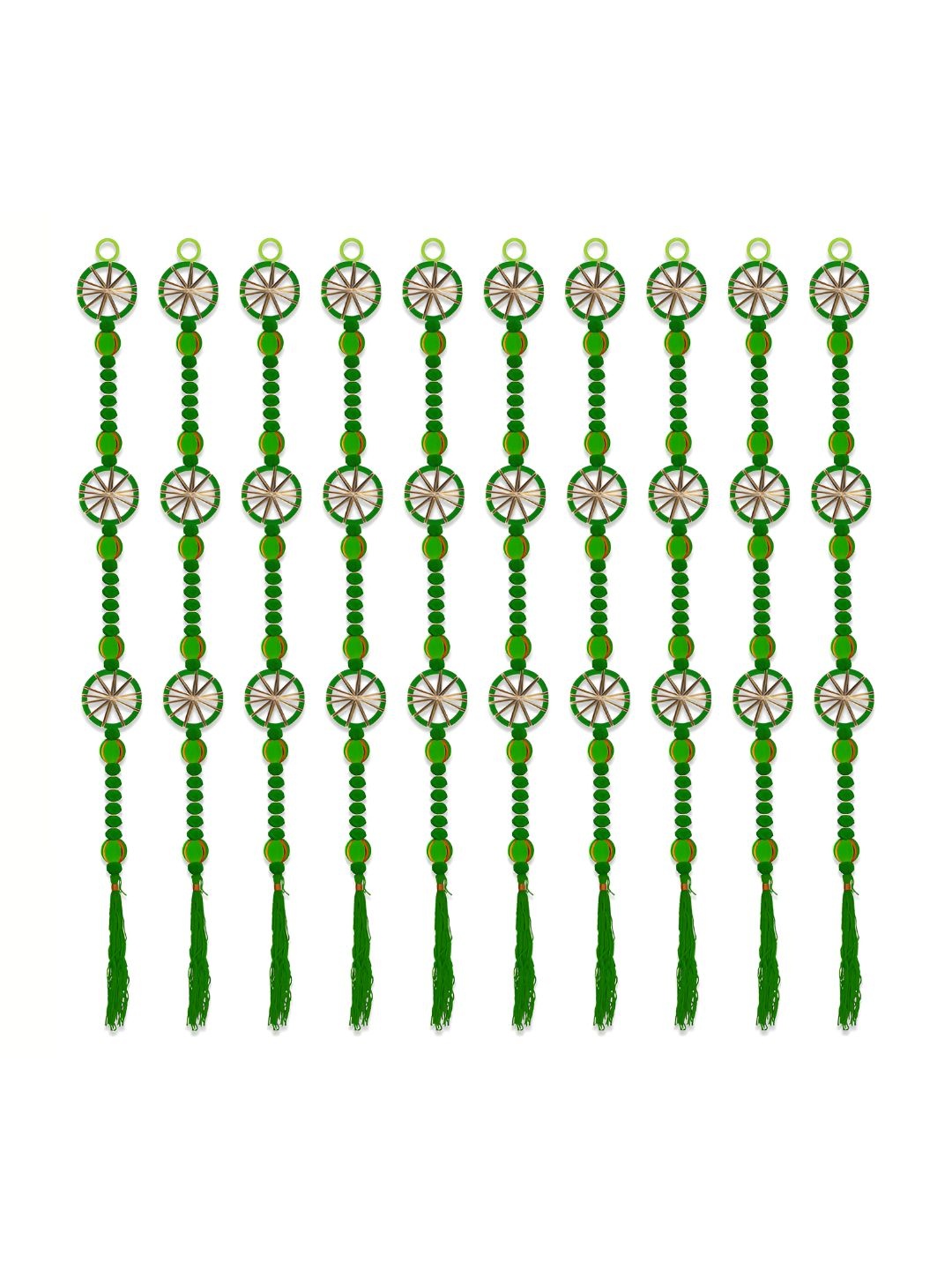 

iHandikart Green 10 Pieces Hanging Latkan For Home Decoration