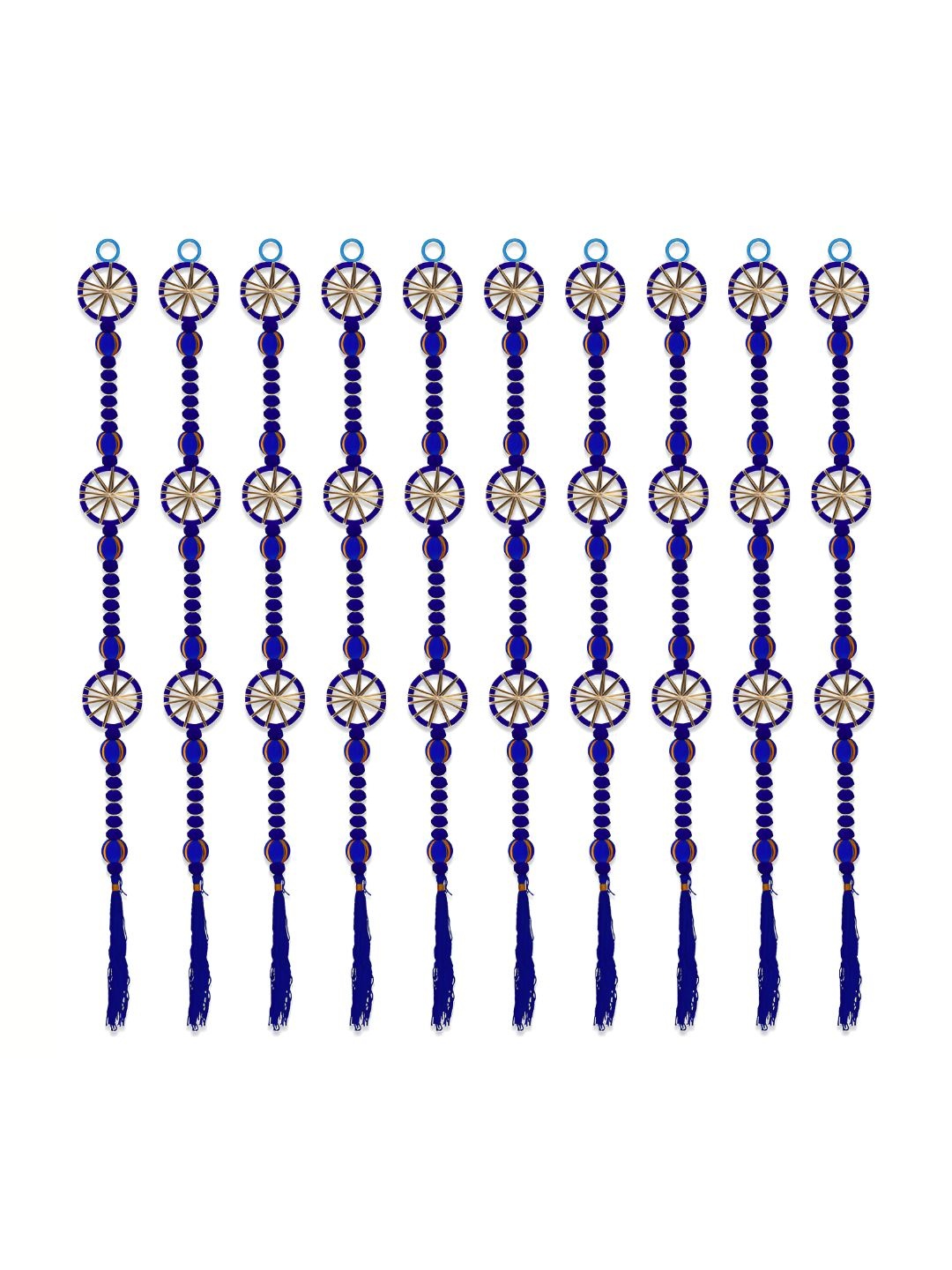 

iHandikart Blue & Gold-Toned 10 Pieces Hanging Garlands, Navy blue