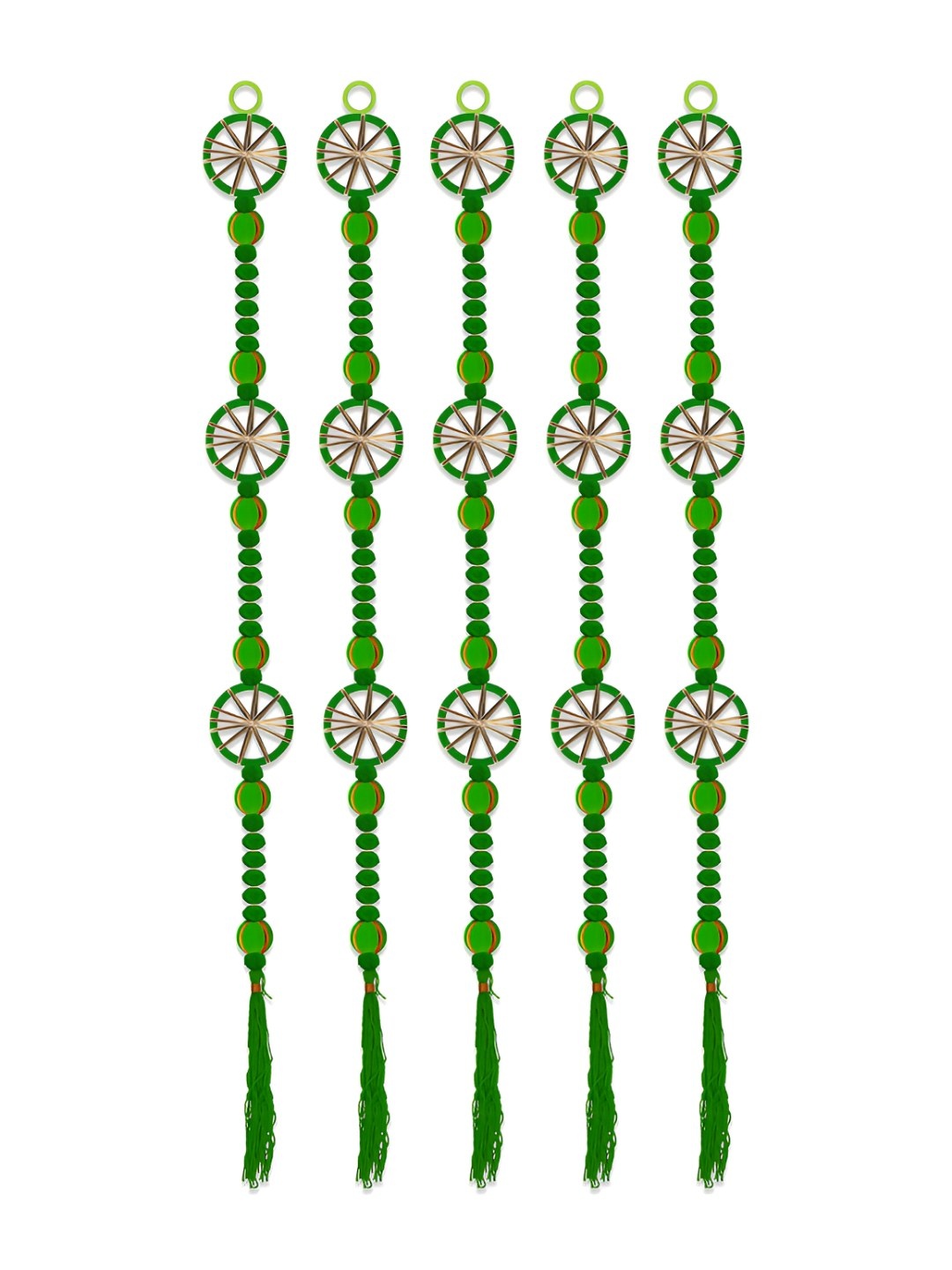 

iHandikart Green 5 Pieces Hanging Latkan Festive Decor