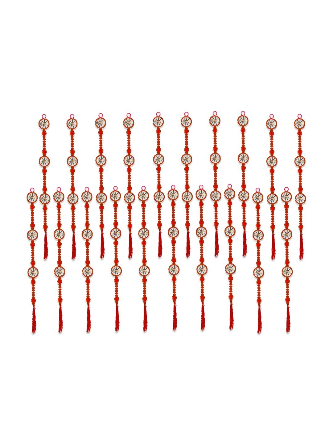

iHandikart Red & Cream 20 Pieces Hanging Festive Decor