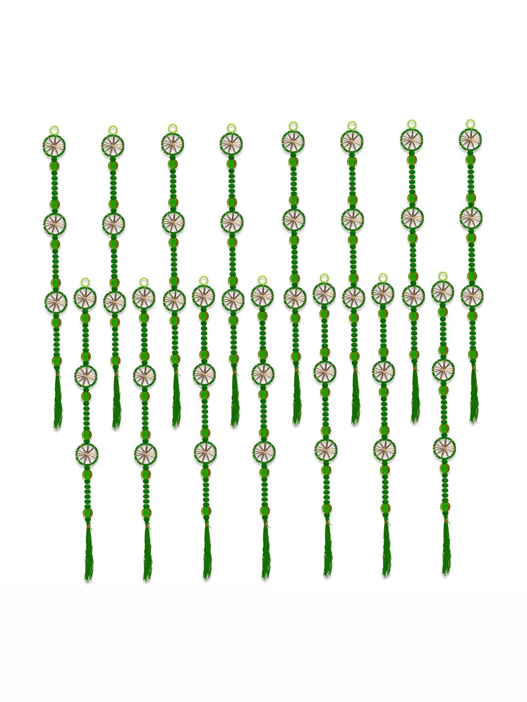 

iHandikart Green 15 Pieces Wall Hanging Latkan Artificial Festive Decor