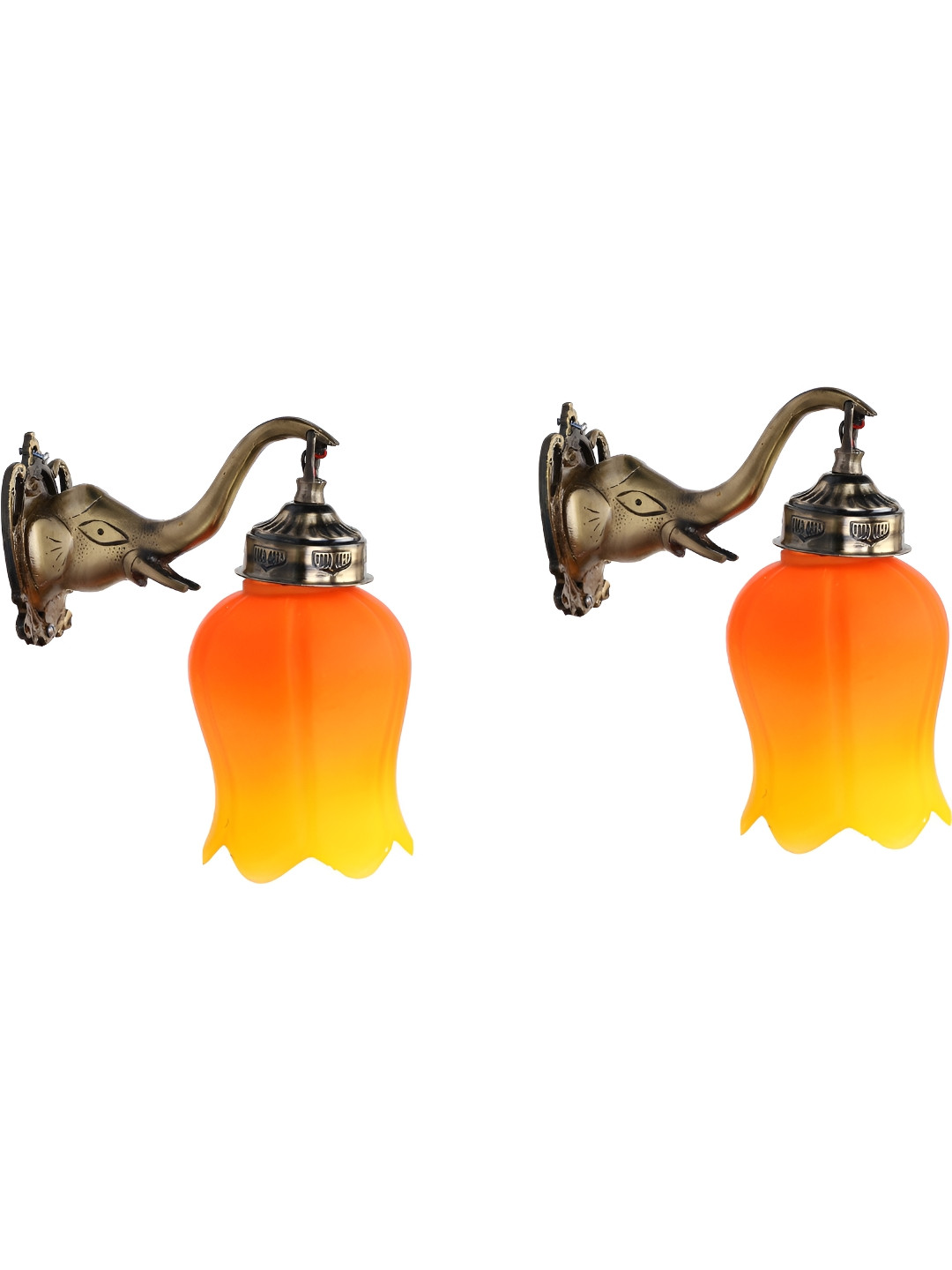 

Afast Orange & Yellow 2 Pieces Contemporary Glass Wall Lamps