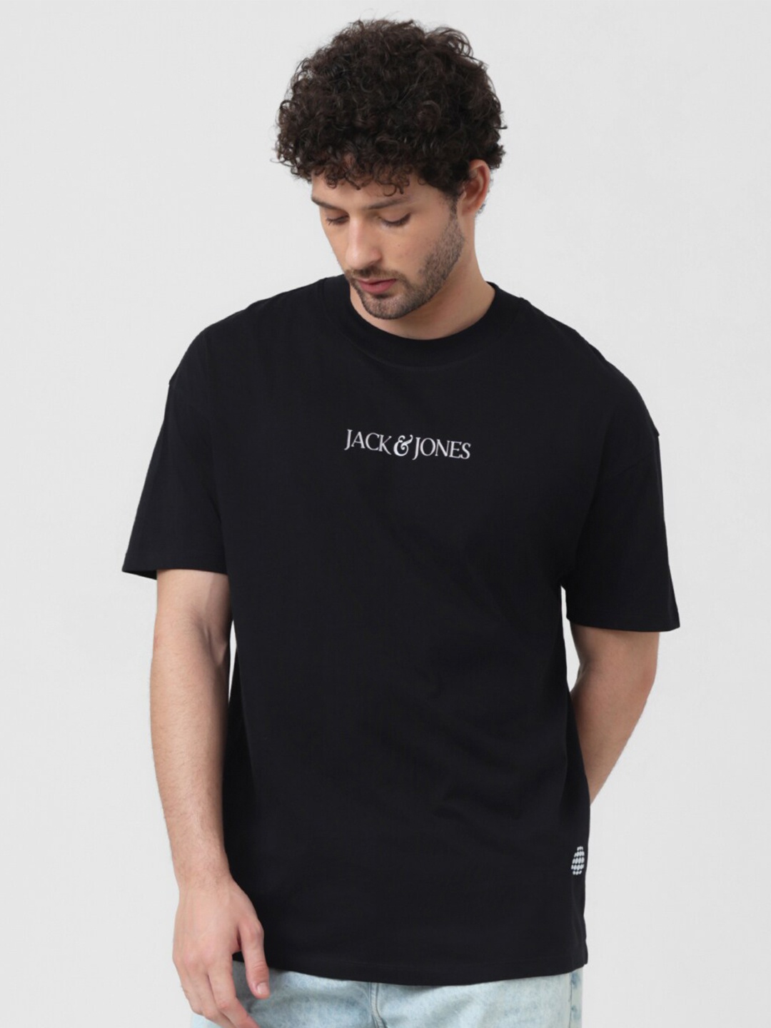 

Jack & Jones x Sunburn Drop-Shoulder Sleeves Pure Cotton Slim Fit T-shirt, Black