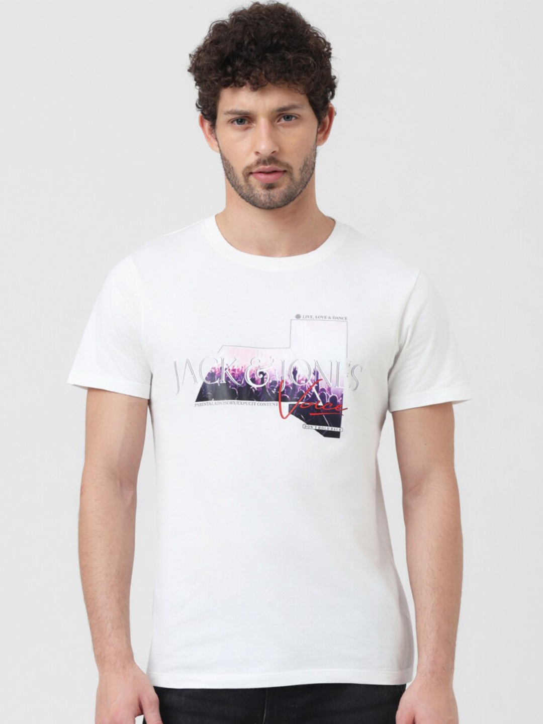 

Jack & Jones x Sunburn Graphic Printed Pure Cotton Slim Fit T-shirt, White