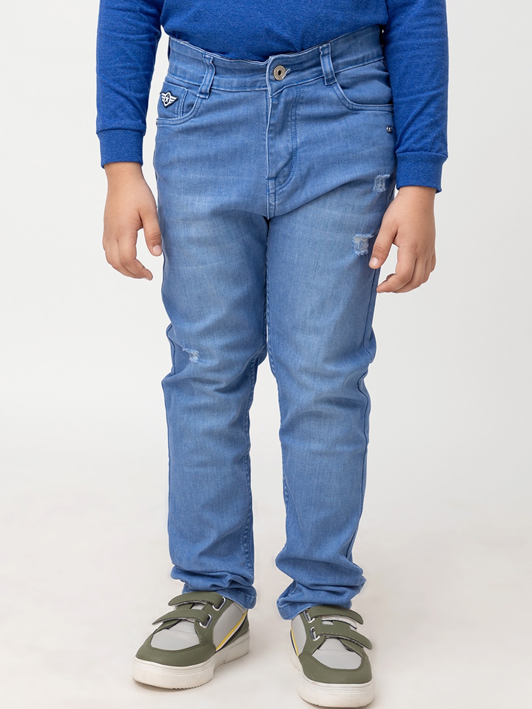 

Purple United Kids Boys Light Fade Mildly Distressed Straight Fit Jeans, Blue