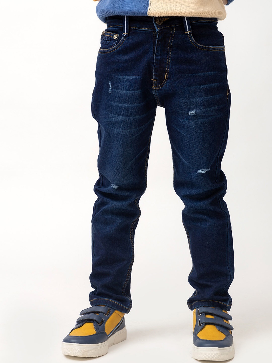

Purple United Kids Boys Light Fade Mildly Distressed Straight Fit Jeans, Blue