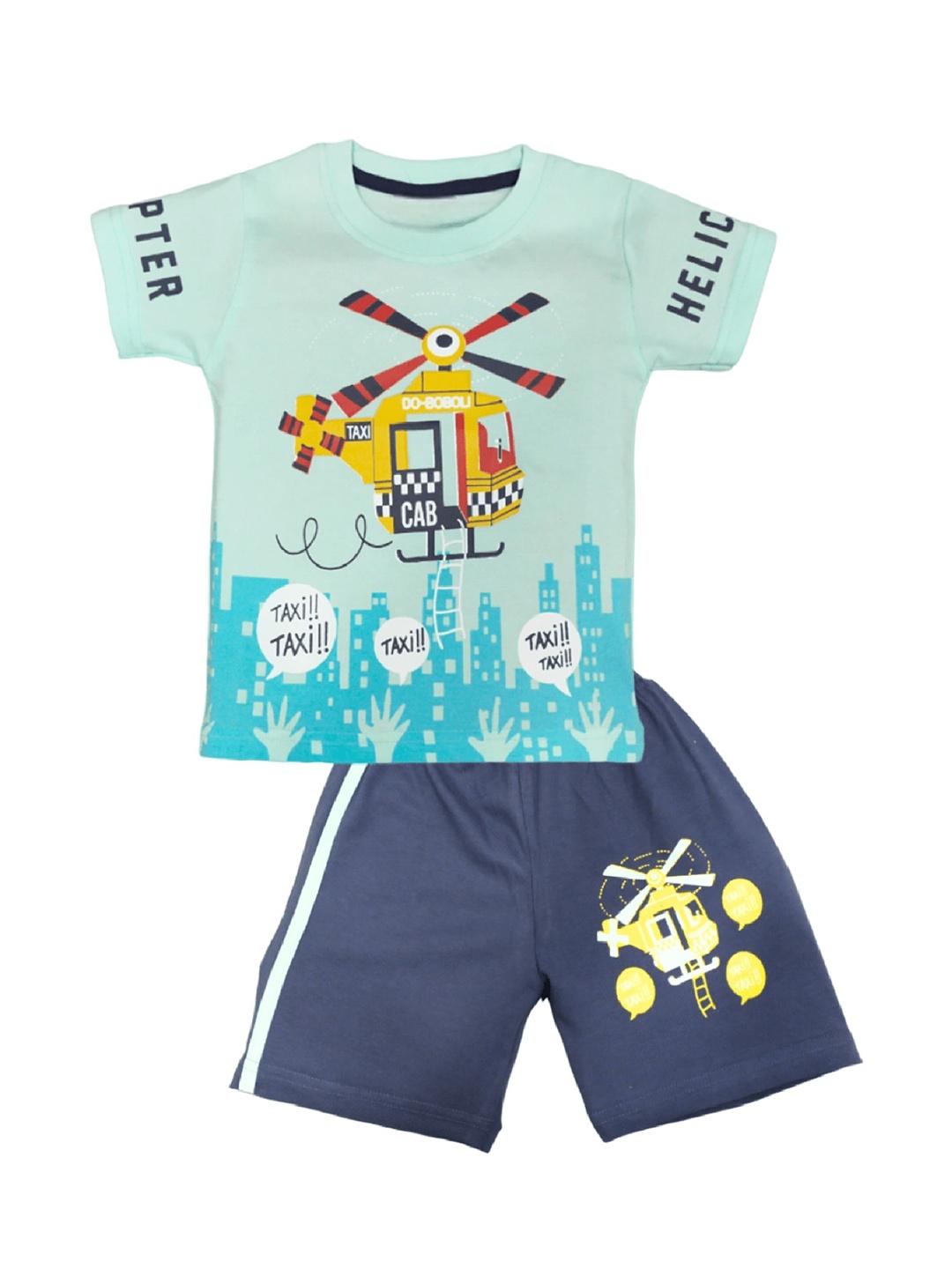 

BAESD Infants Printed Pure Cotton T-shirt With Shorts, Green