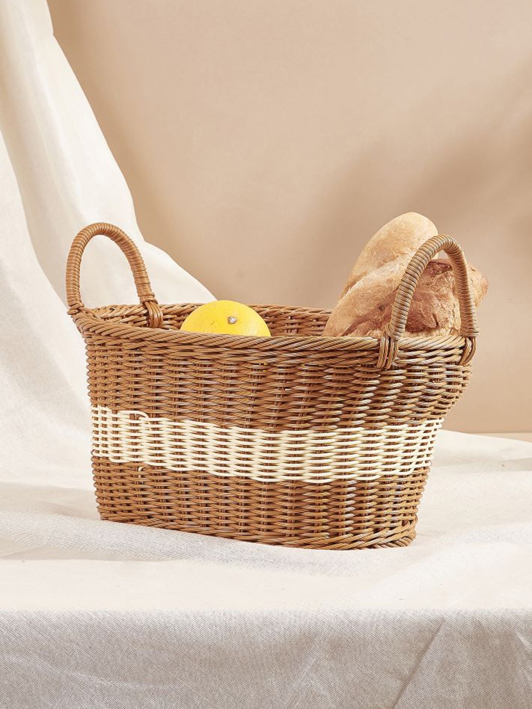 

Mason Home Brown & White Plastic Fruit and Vegetable Basket