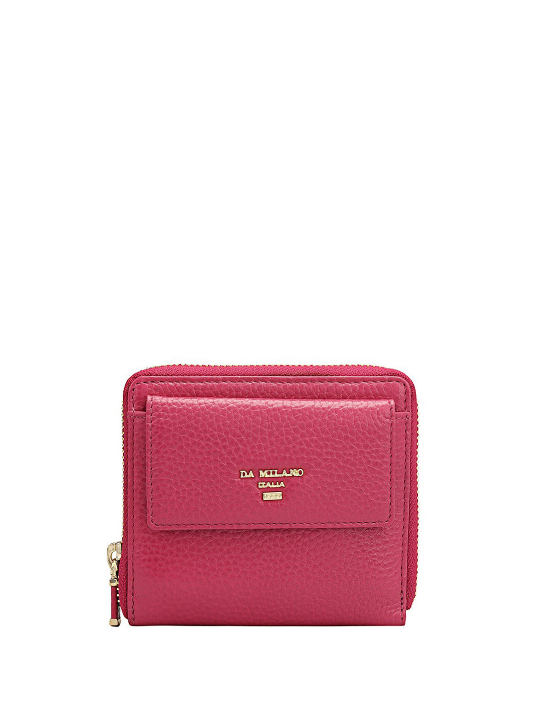 

Da Milano Women Textured Leather Two Fold Wallet, Magenta