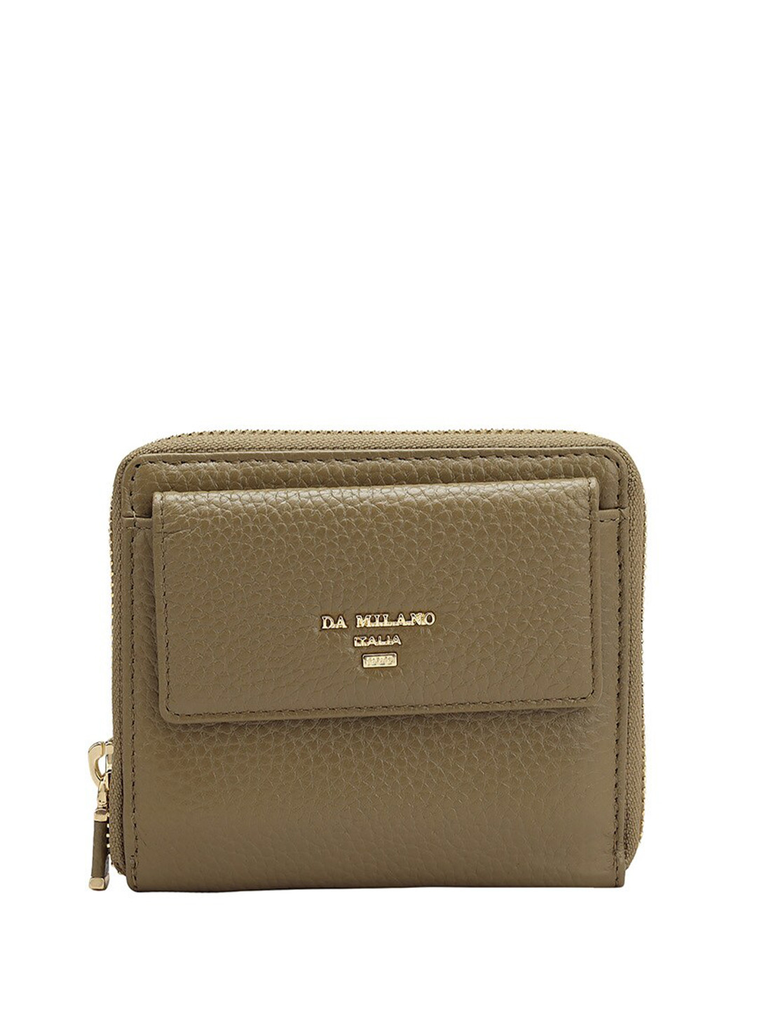 

Da Milano Women Textured Leather Two Fold Wallet, Green