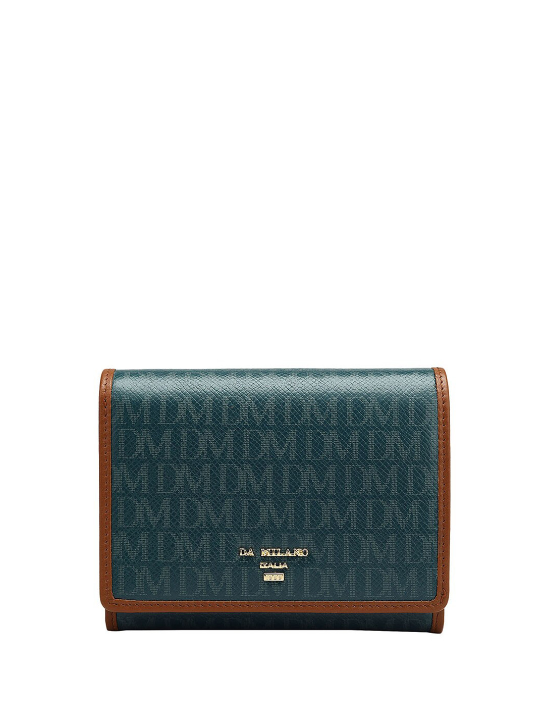 

Da Milano Women Typography printed Leather Two Fold Wallet, Blue