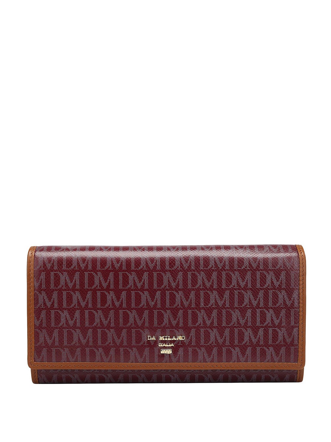 

Da Milano Women Typography Printed Leather Two Fold Wallet, Maroon