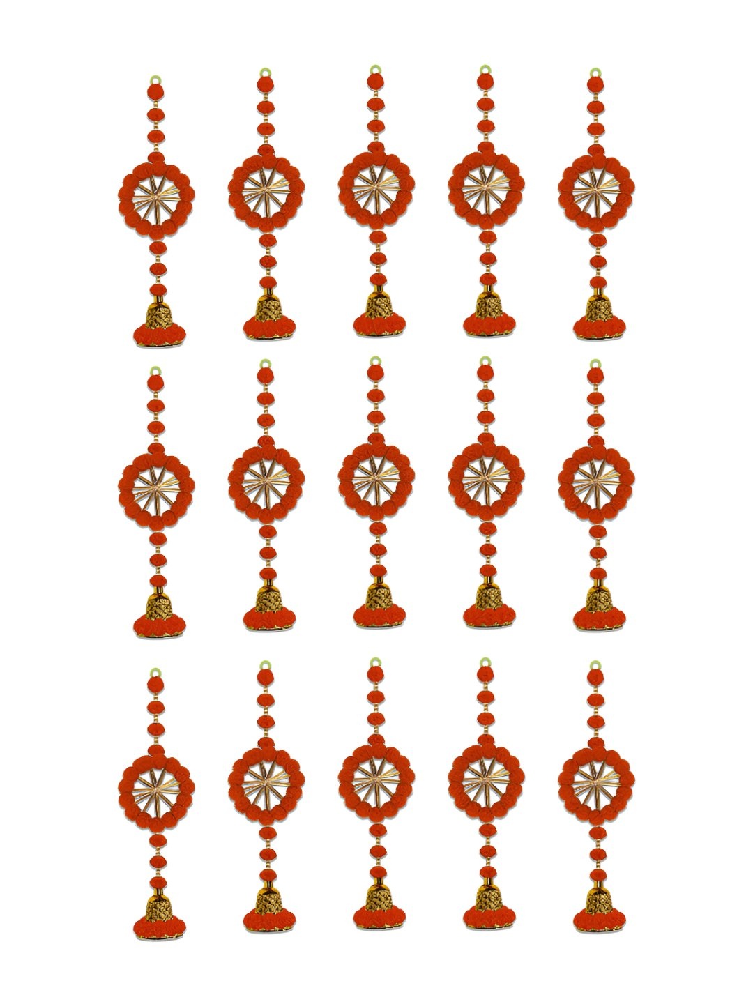 

iHandikart Red & Gold-Tone 15Pcs Hanging Festive Decor