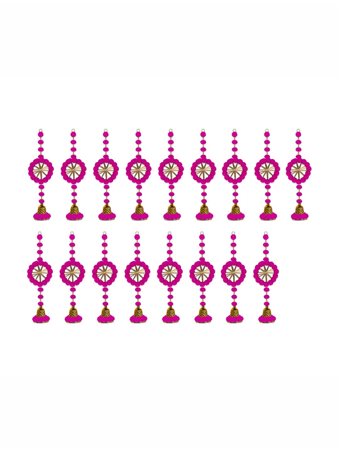 

iHandikart Pink & Gold-Tone 15Pcs Hanging Festive Decor