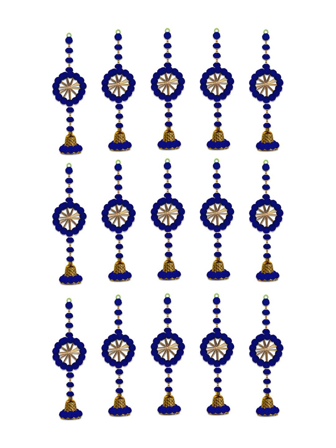 

iHandikart Blue & Gold-Toned 15 Pieces Hanging Garlands, Navy blue