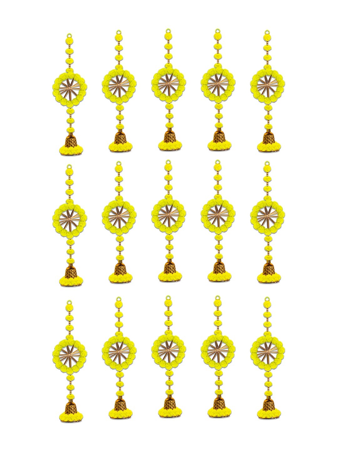 

iHandikart Yellow & Gold-Tone15 Pieces Hanging Festive Decor