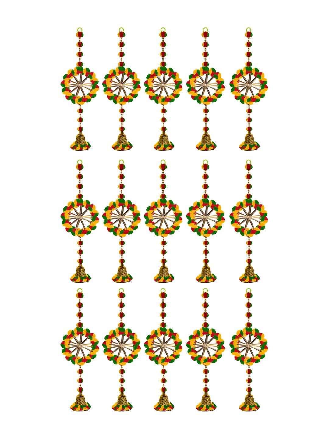 

iHandikart Yellow & Green 15Pcs Hanging Festive Decor