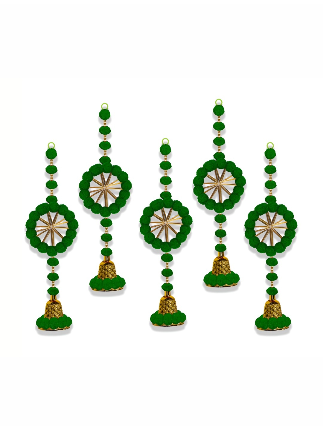 

iHandikart Green 5 Pieces Wall Hanging Artificial Festive Decor