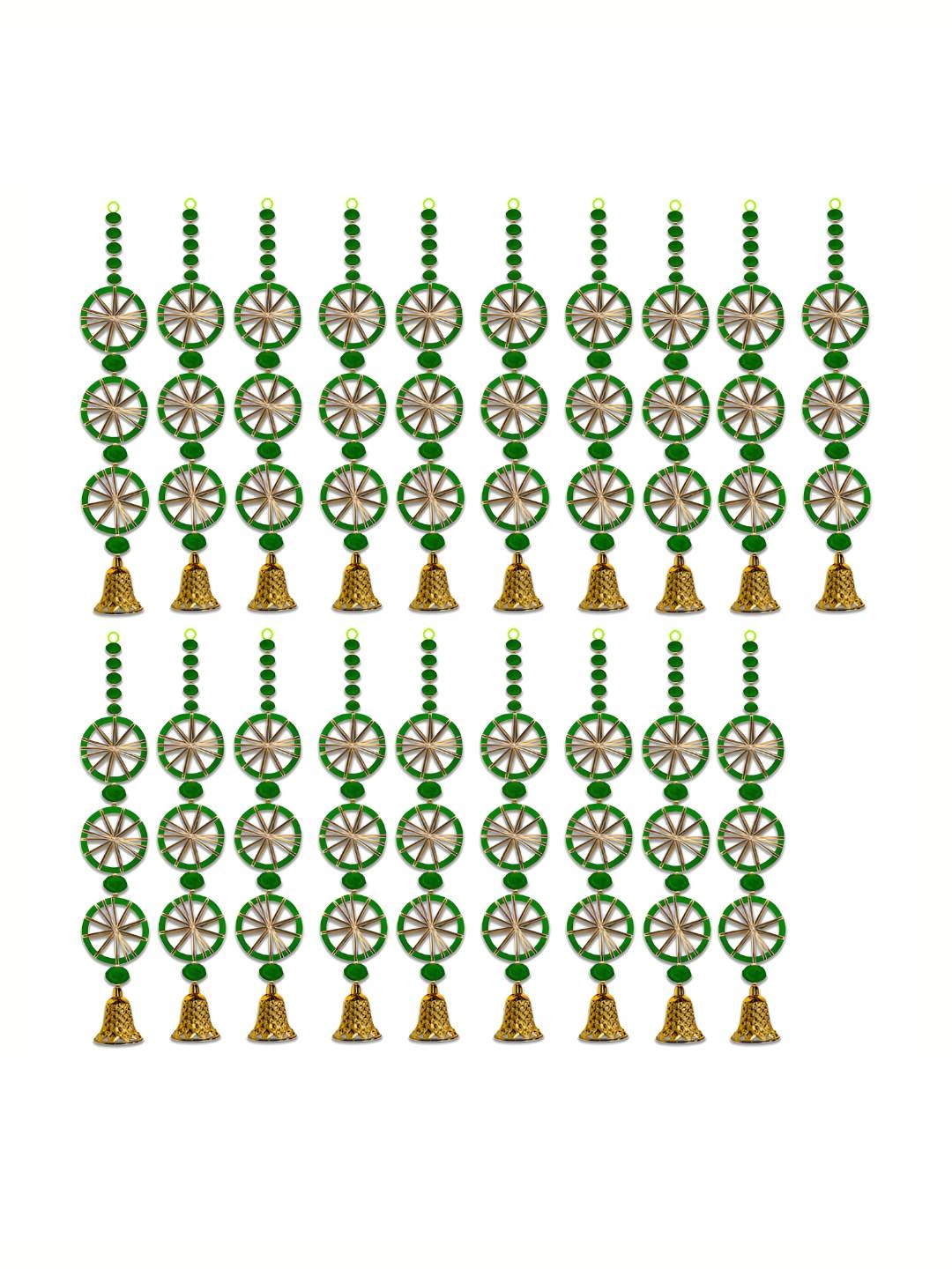 

iHandikart Green 20 Pieces Pom Pom & Jaal Chudi String Hanging