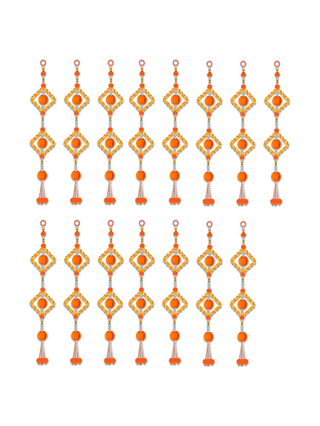 

iHandikart Orange Coloured 15 Pieces Pom Pom Beads Hanging String