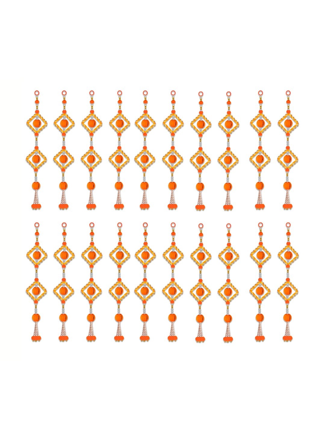 

iHandikart Orange Coloured 20 Pieces Pom Pom Beads Hanging String