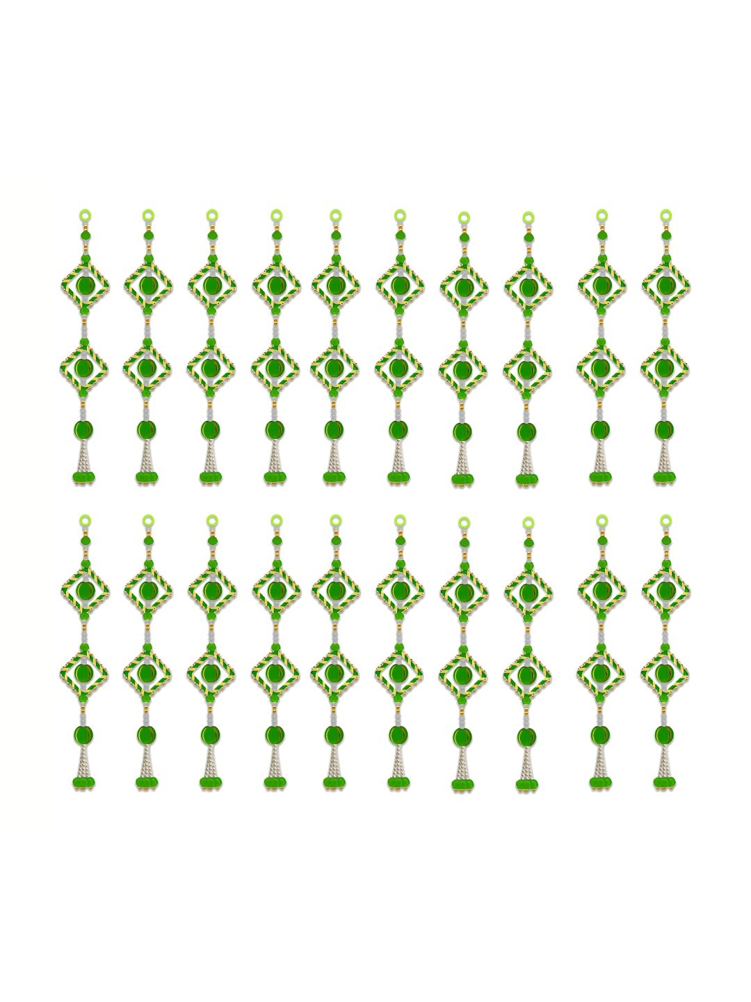 

iHandikart Green & Yellow 20 Pieces Pom Pom Beads Hangings Festive Decor