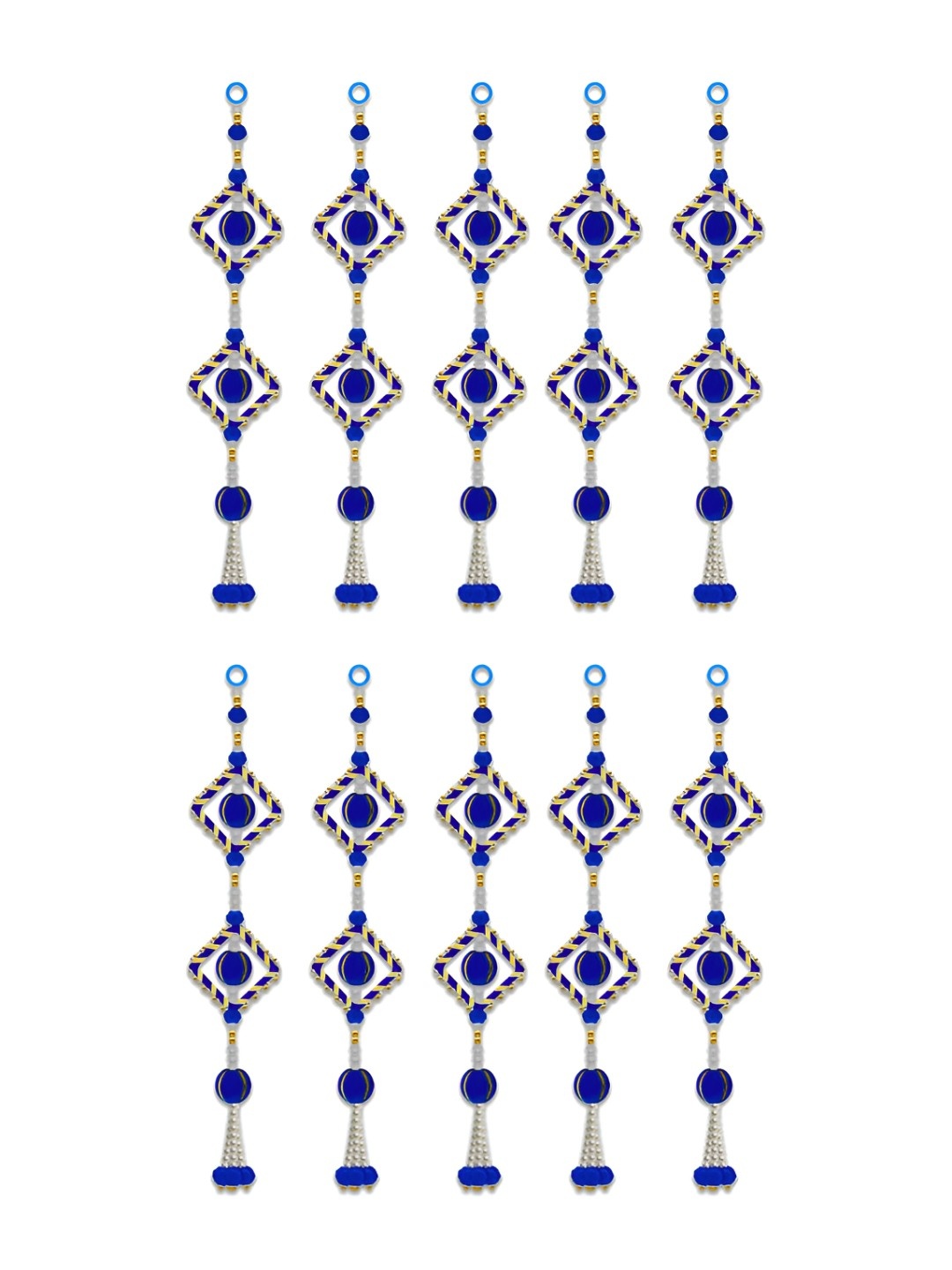 

iHandikart Blue & Yellow 10Pieces Hanging Festive Decor
