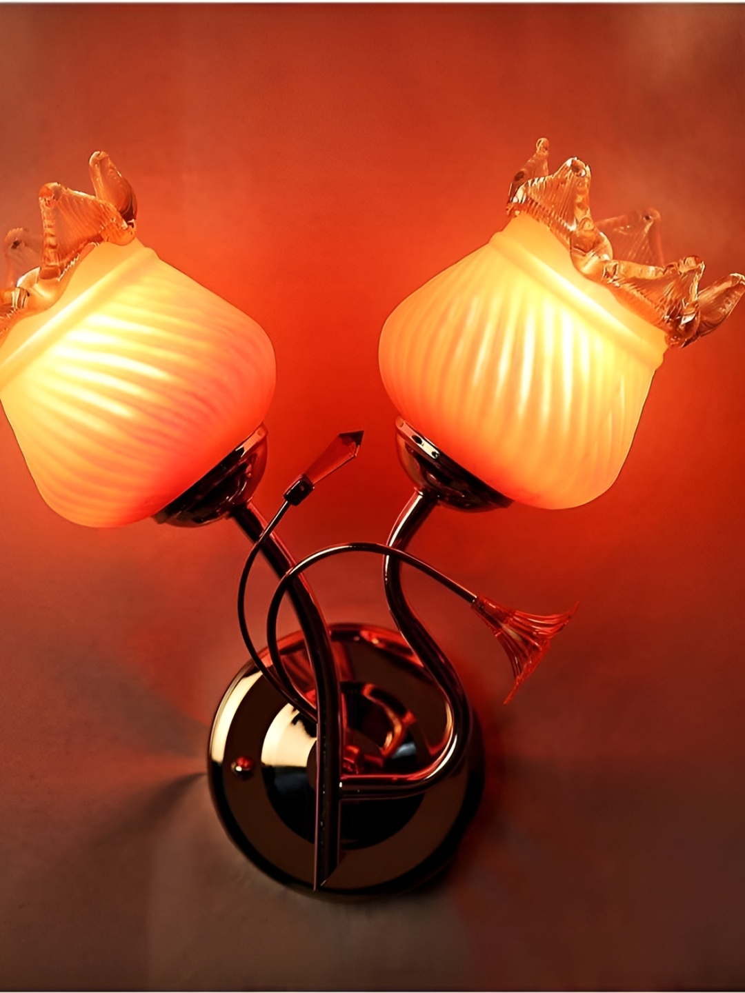 

Afast Orange & Gold Toned Textured Abstract Shaped Glass Wall Lamps