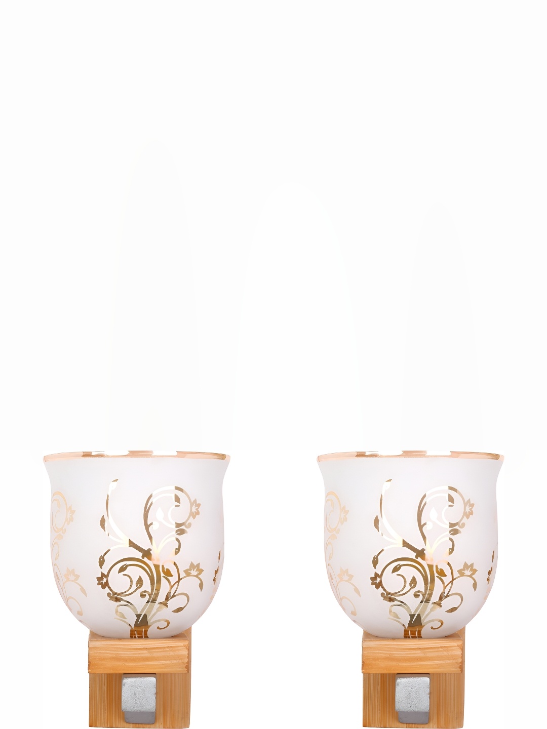 

Afast White & Gold-Toned Abstract Shaped Glass Wall Lamp