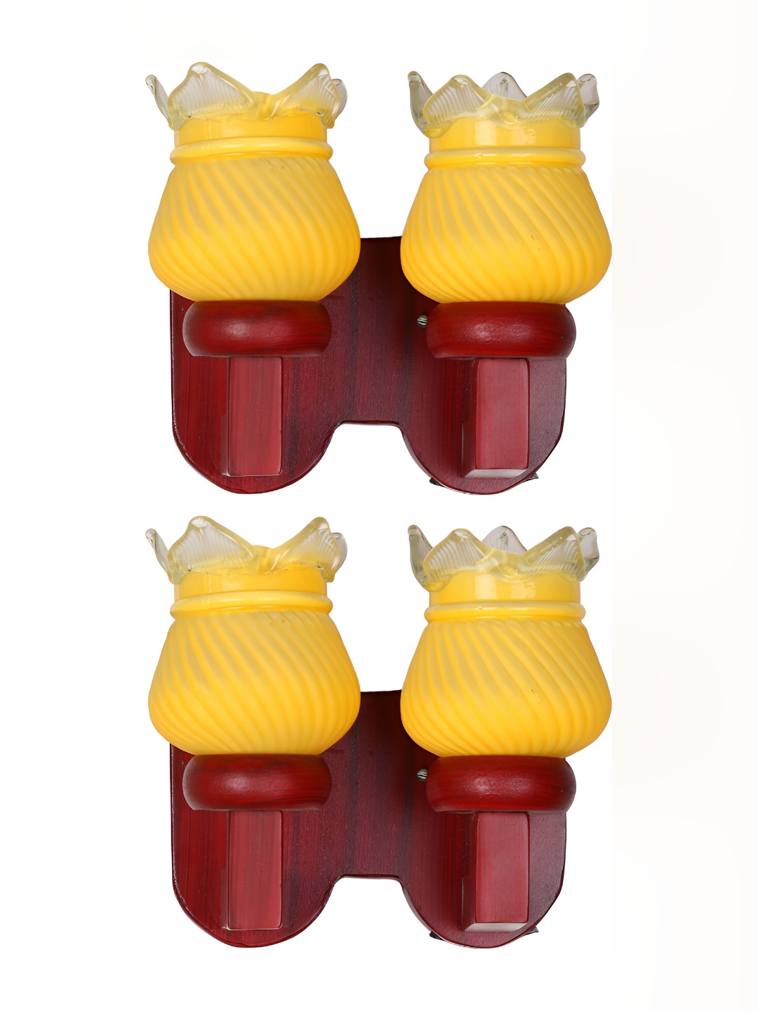 

Afast Yellow & Brown 2 Pieces Textured Shaped Glass Wall Lamp