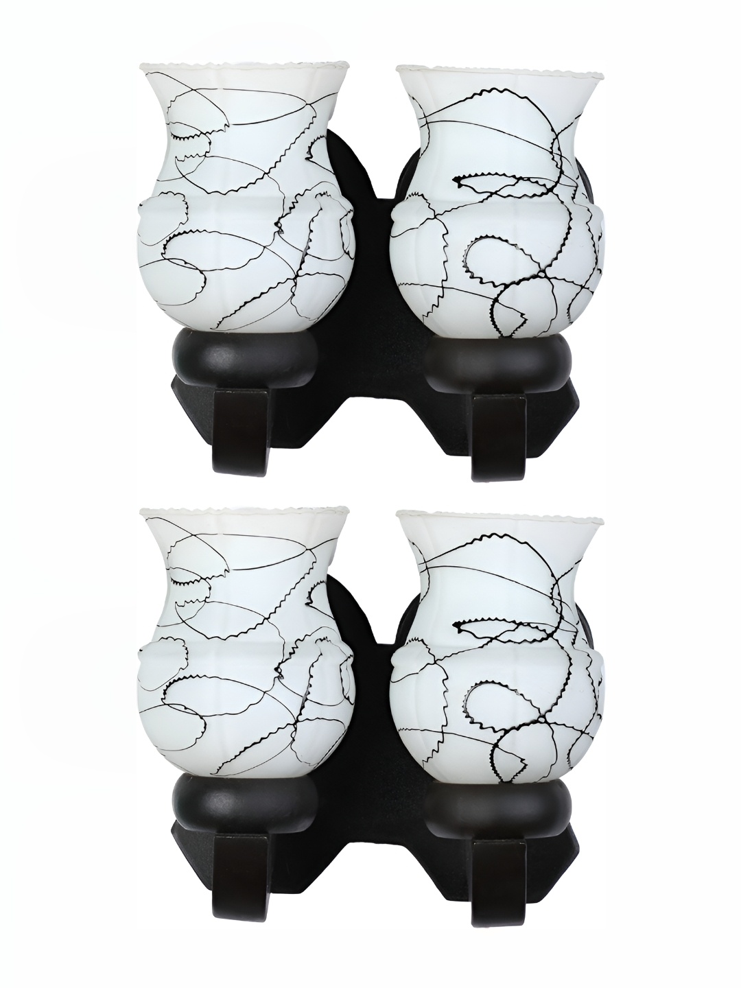 

Afast Black & White 2 Pieces Printed Contemporary Glass Wall Lamps