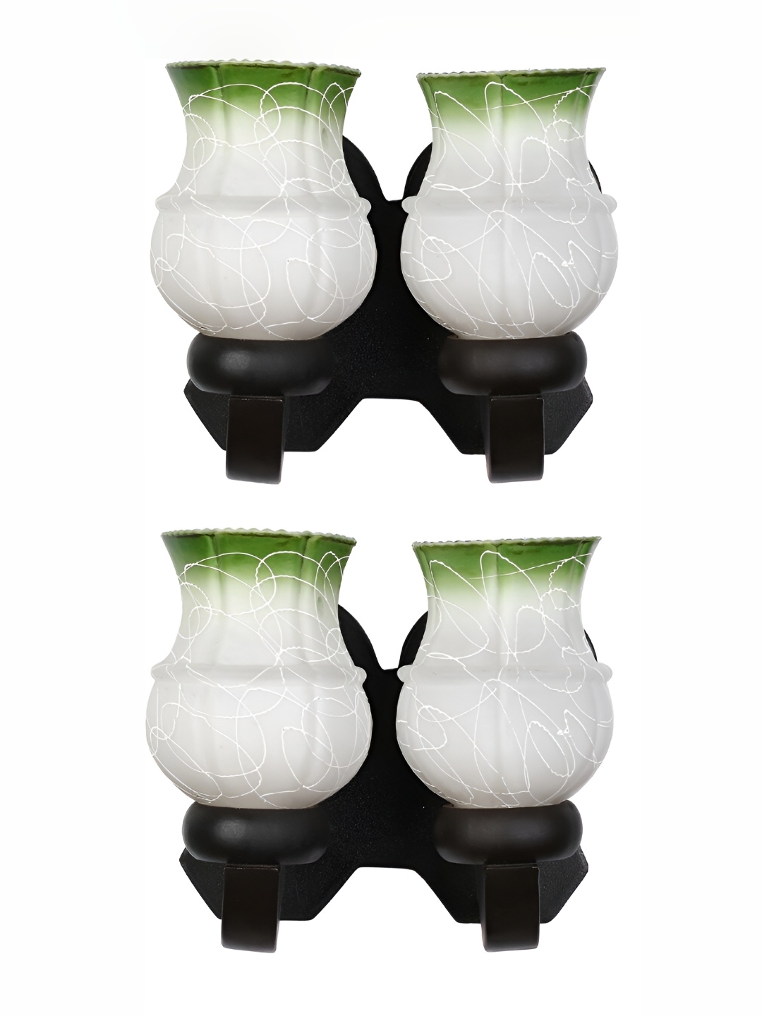 

Afast White & Green Abstract Shaped Glass Wall Lamp