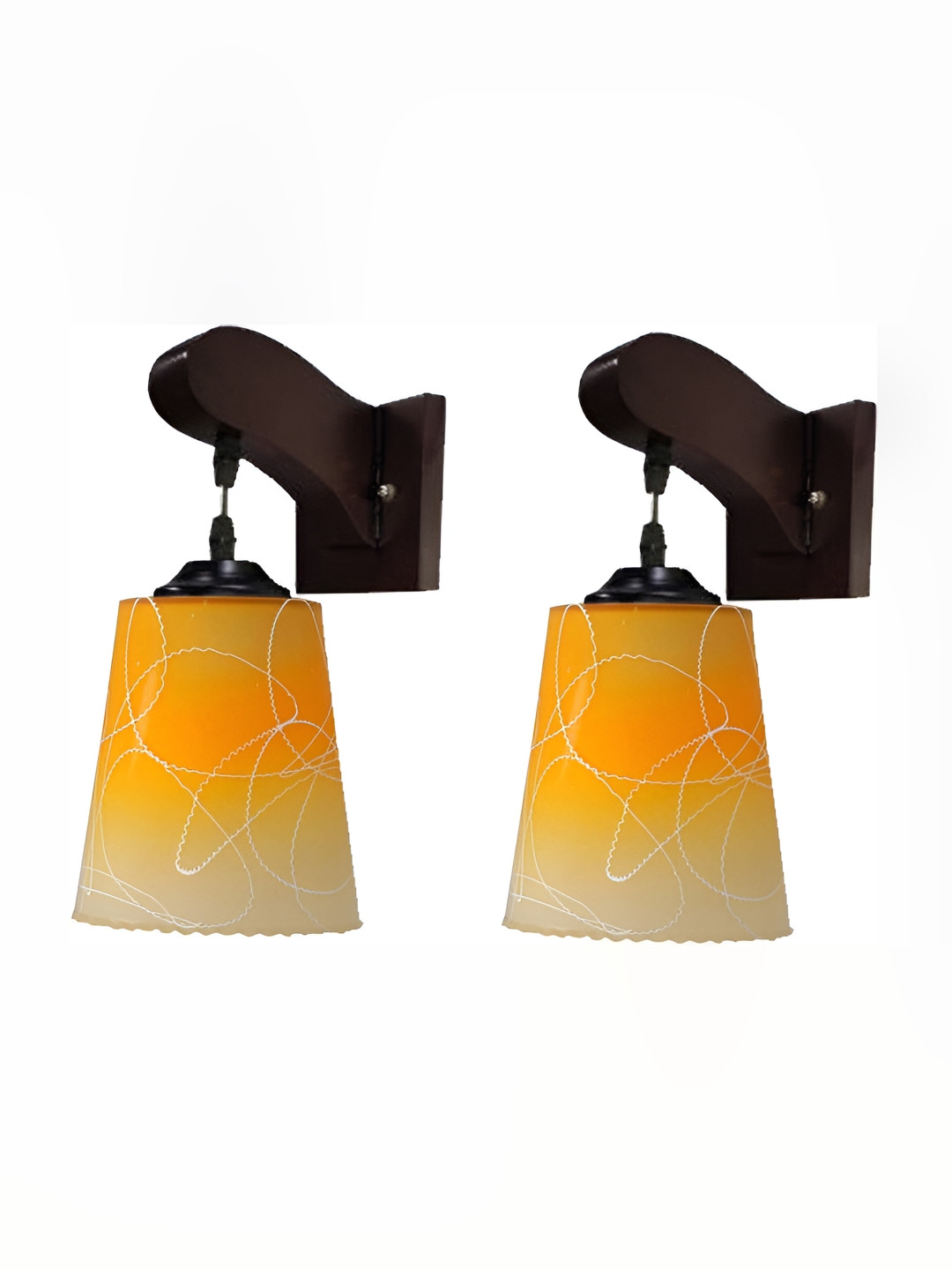 

Afast Yellow & White Frustum Shaped Glass Wall Lamp