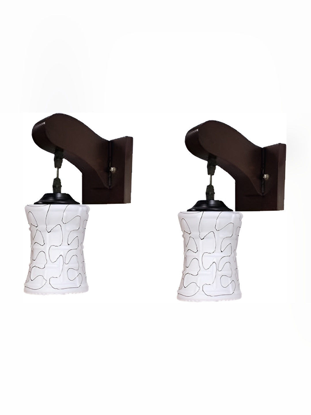 

Afast White 2 Pcs Glass Textured Wall Lamps