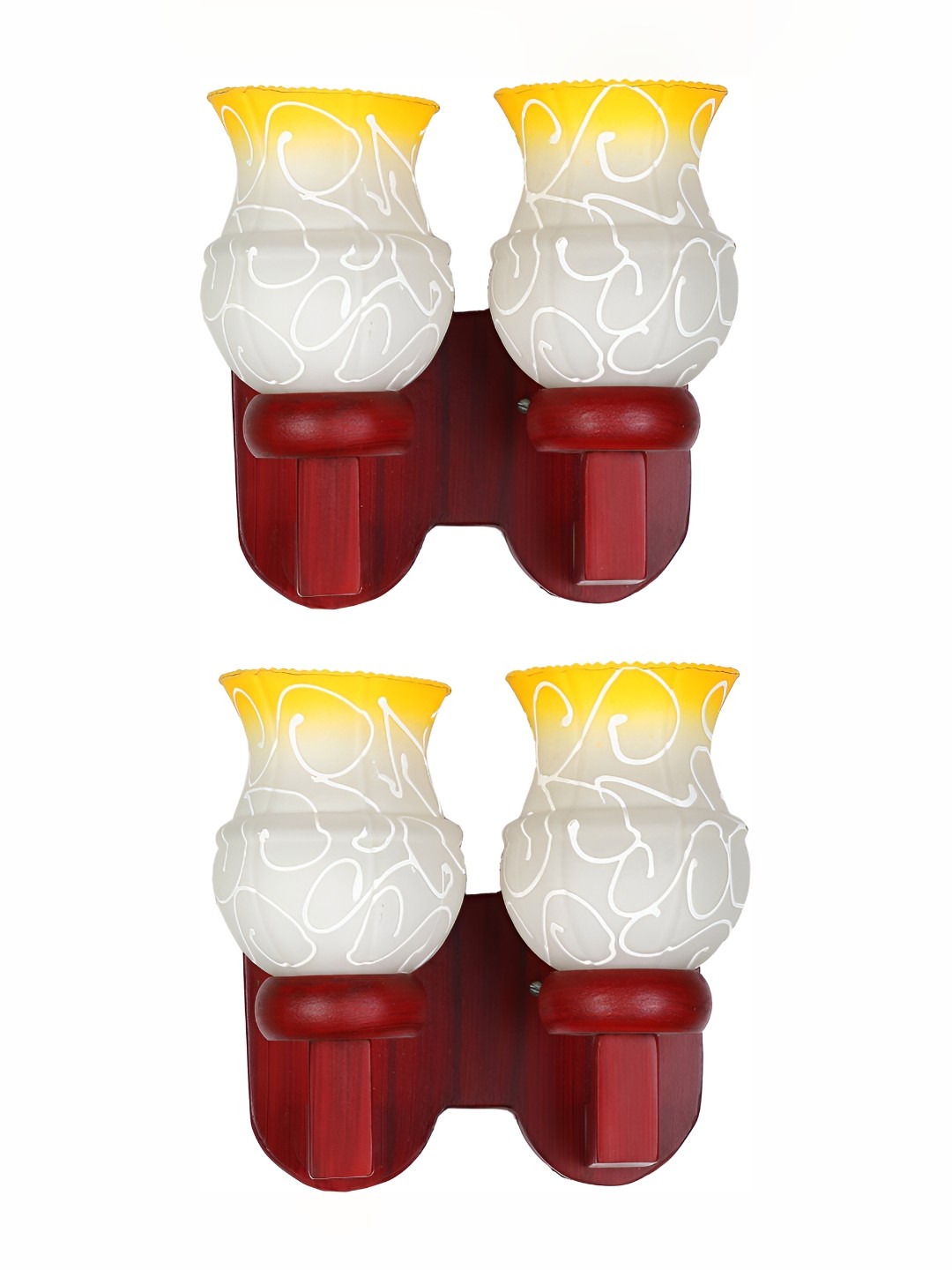 

Afast Grey & Yellow 2 Pieces Printed Abstract Shaped Glass Wall Lamps