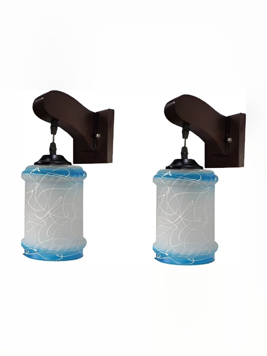 

Afast White & Blue Abstract Shaped Glass Wall Lamp