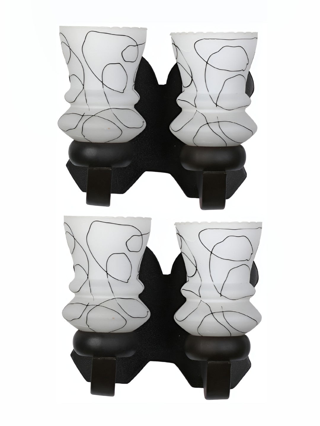 

Afast White 2 Pieces Abstract Shaped Contemporary Glass Wall Lamps
