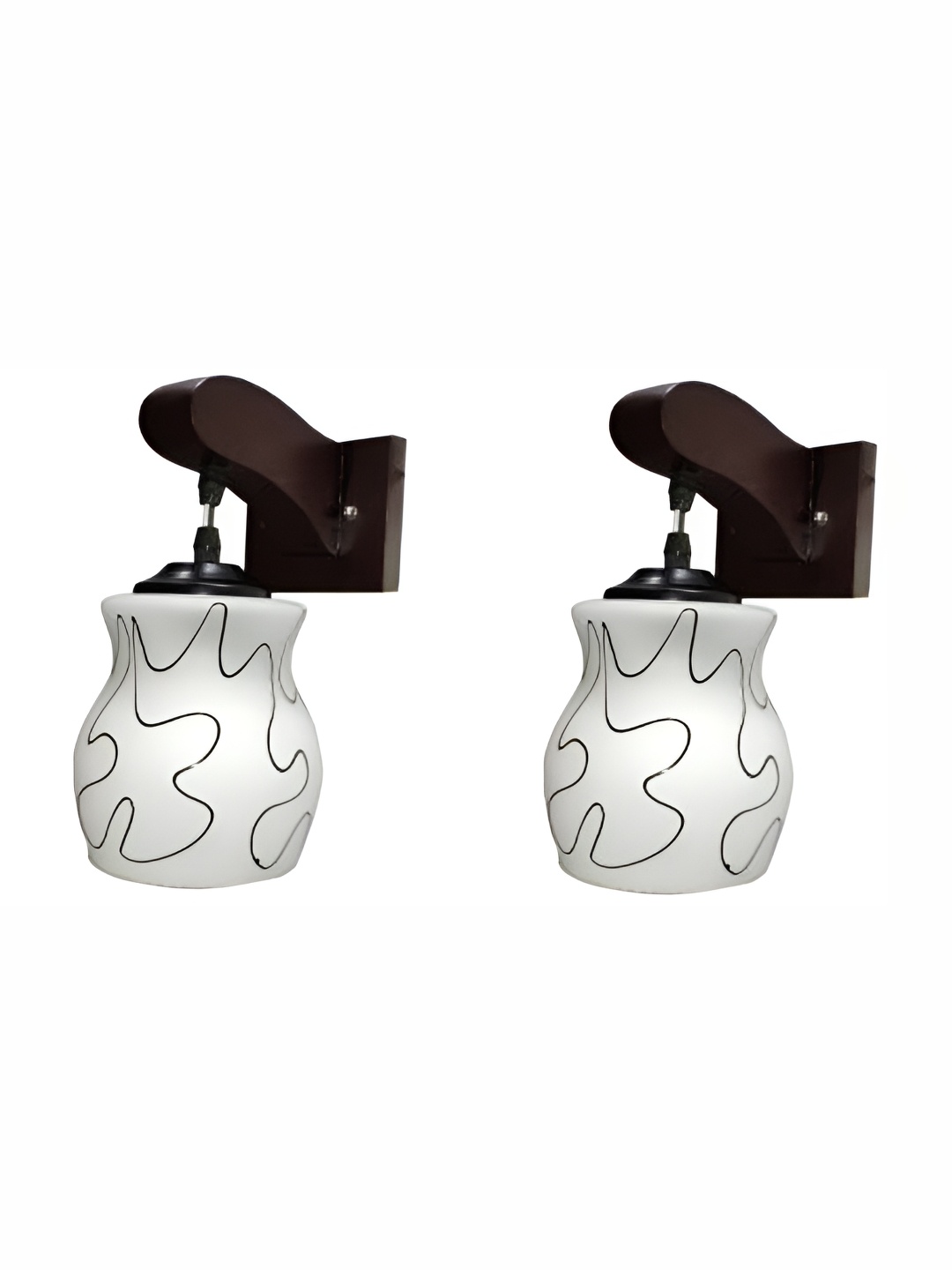 

Afast Black & White 2 Pieces Printed Contemporary Glass Wall Lamps