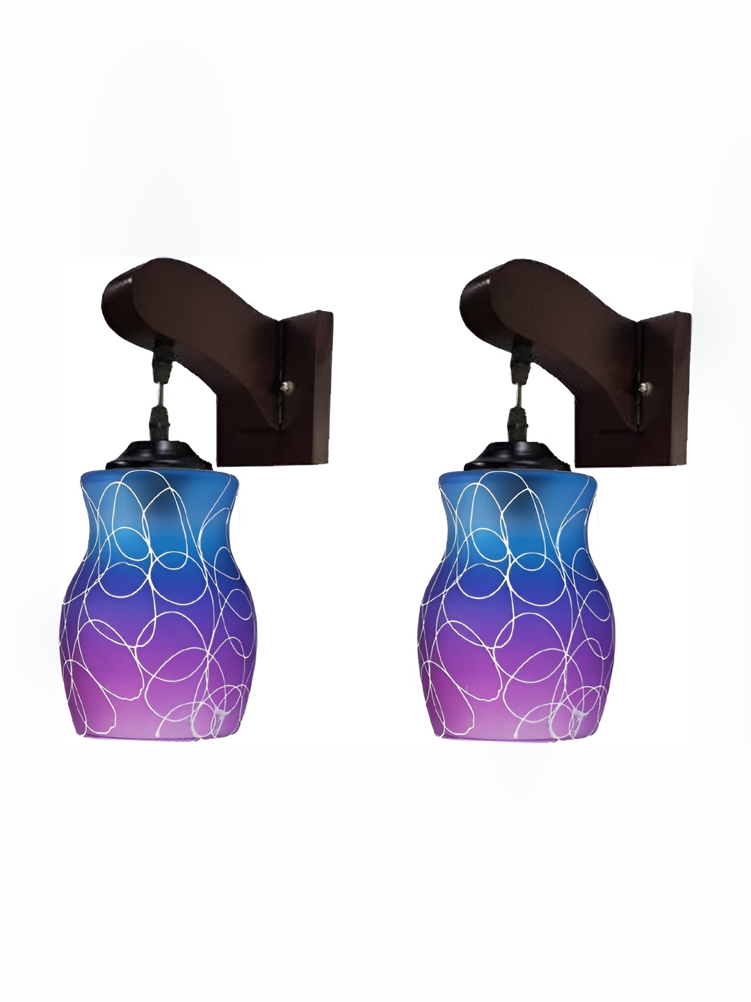 

Afast Blue & Purple 2 Pieces Glass Wall Lamps